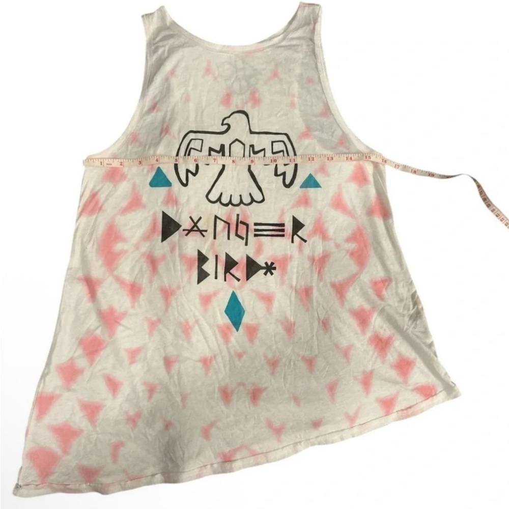 Chaser Danger Bird Women’s racerback tank top in White and Pink NWOT Size Small - Picture 3 of 7
